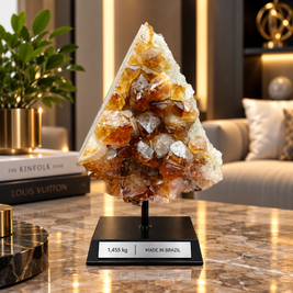 Premium Citrine Crystal Formation – Natural Prosperity & Abundance Home Décor (8×11 cm, 685 gm)