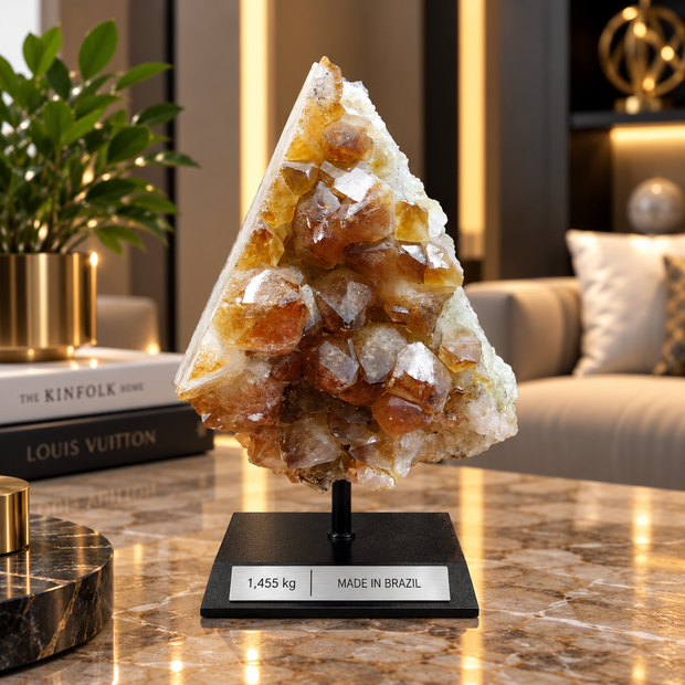 Premium Citrine Crystal Formation – Natural Prosperity & Abundance Home Décor (8×11 cm, 685 gm)
