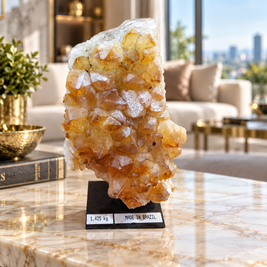 Natural Citrine Crystal Formation – Premium Abundance & Positive Energy Décor (16×10 cm, 1.425 kg)