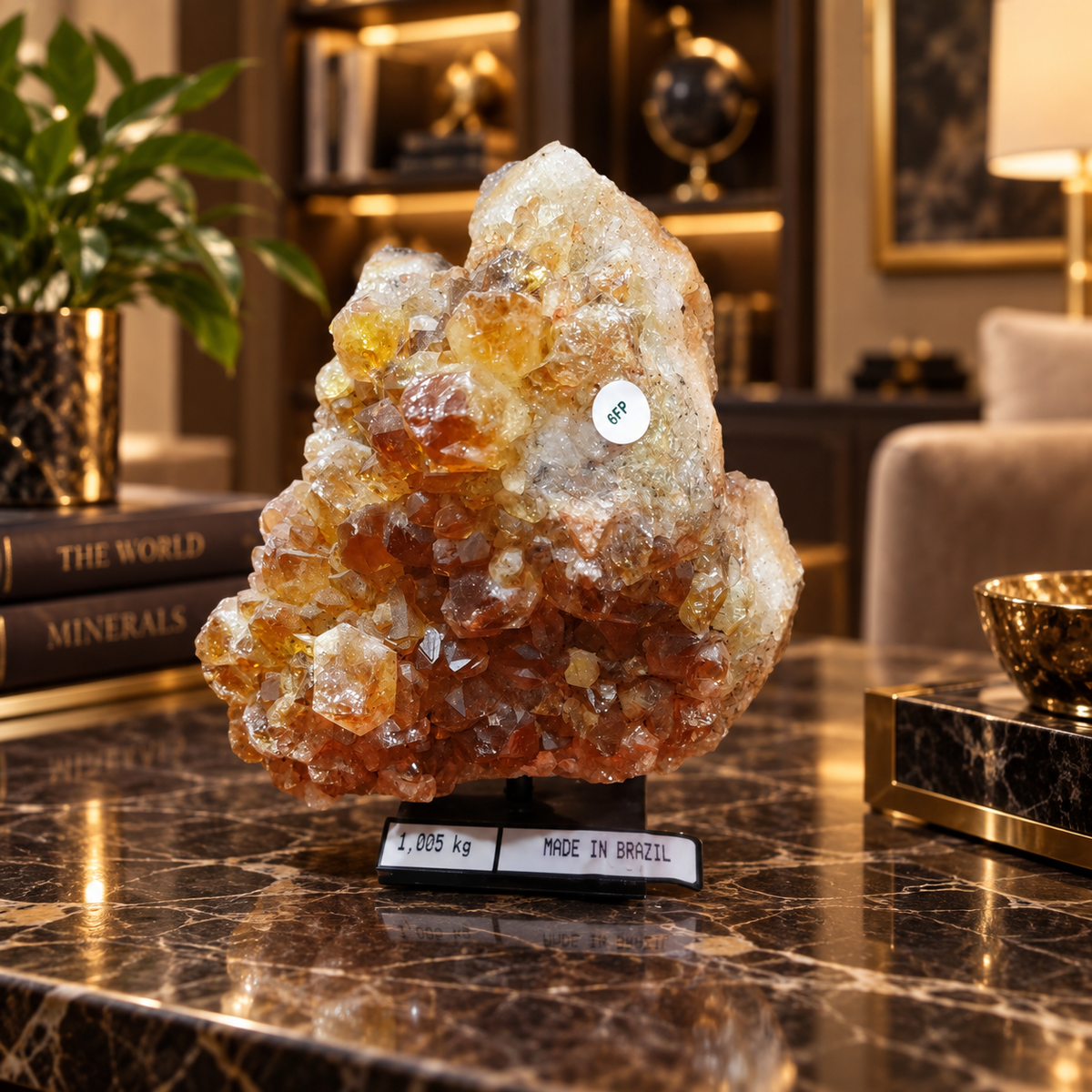 Premium Citrine Crystal Formation Décor – Abundance, Prosperity & Positivity Symbol (11×14 cm, 1.005 kg)