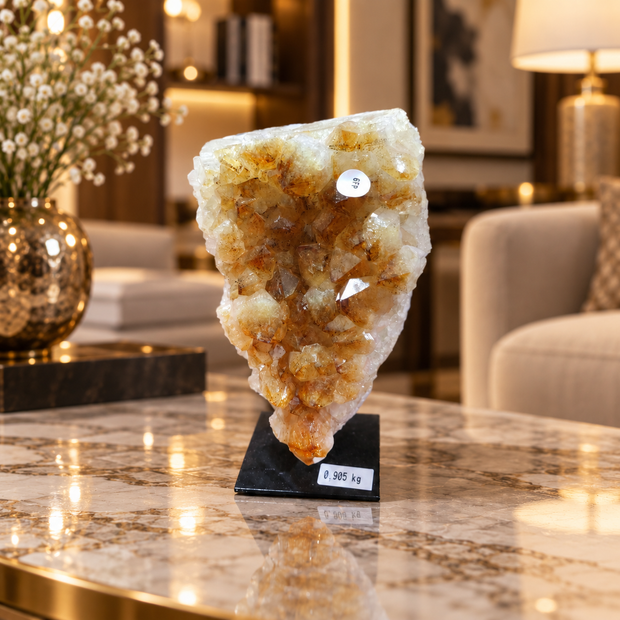 Premium Citrine Crystal Specimen – Natural Abundance, Prosperity & Positivity Décor (12×8 cm, 905 gm)