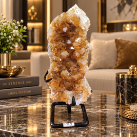 Natural Citrine Crystal Formation Décor – Premium Wealth & Positive Energy Accent (19× 8 cm, 1.465 kg)
