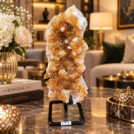 Natural Citrine Crystal Formation Décor – Premium Wealth & Positive Energy Accent (19× 8 cm, 1.465 kg)