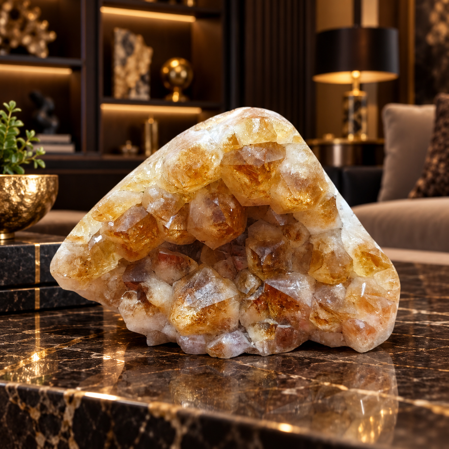 Premium Citrine Crystal Cluster – Natural Abundance, Prosperity & Success Décor (20×15 cm, 3.78 kg)