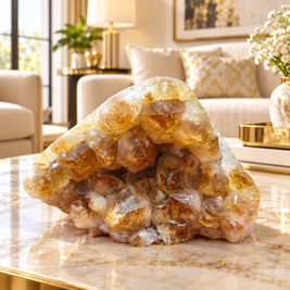 Premium Citrine Crystal Cluster – Natural Abundance, Prosperity & Success Décor (20×15 cm, 3.78 kg)