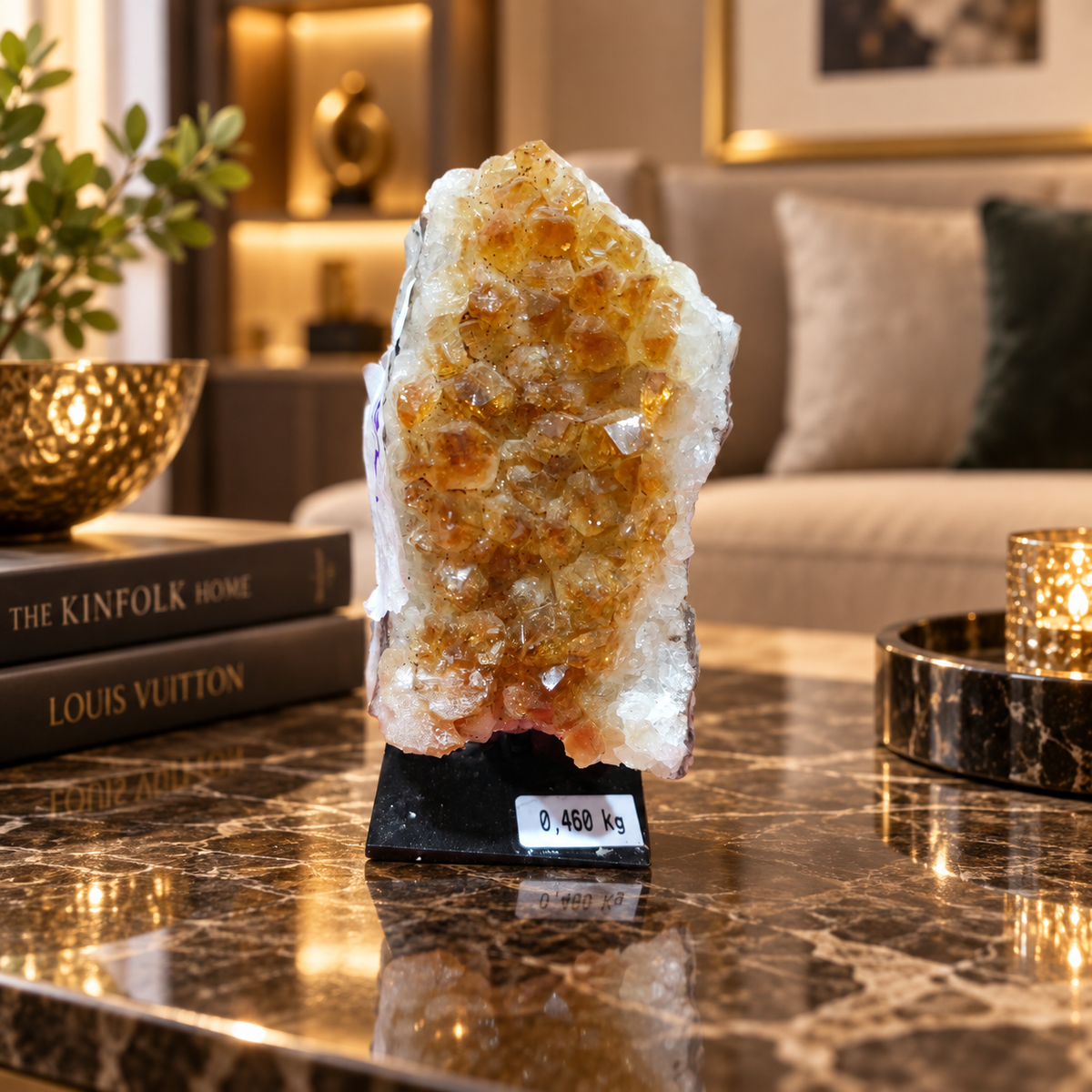 Citrine Crystal Formation Décor – Premium Natural Crystal for Abundance & Prosperity (6×16 cm, 675 gm)