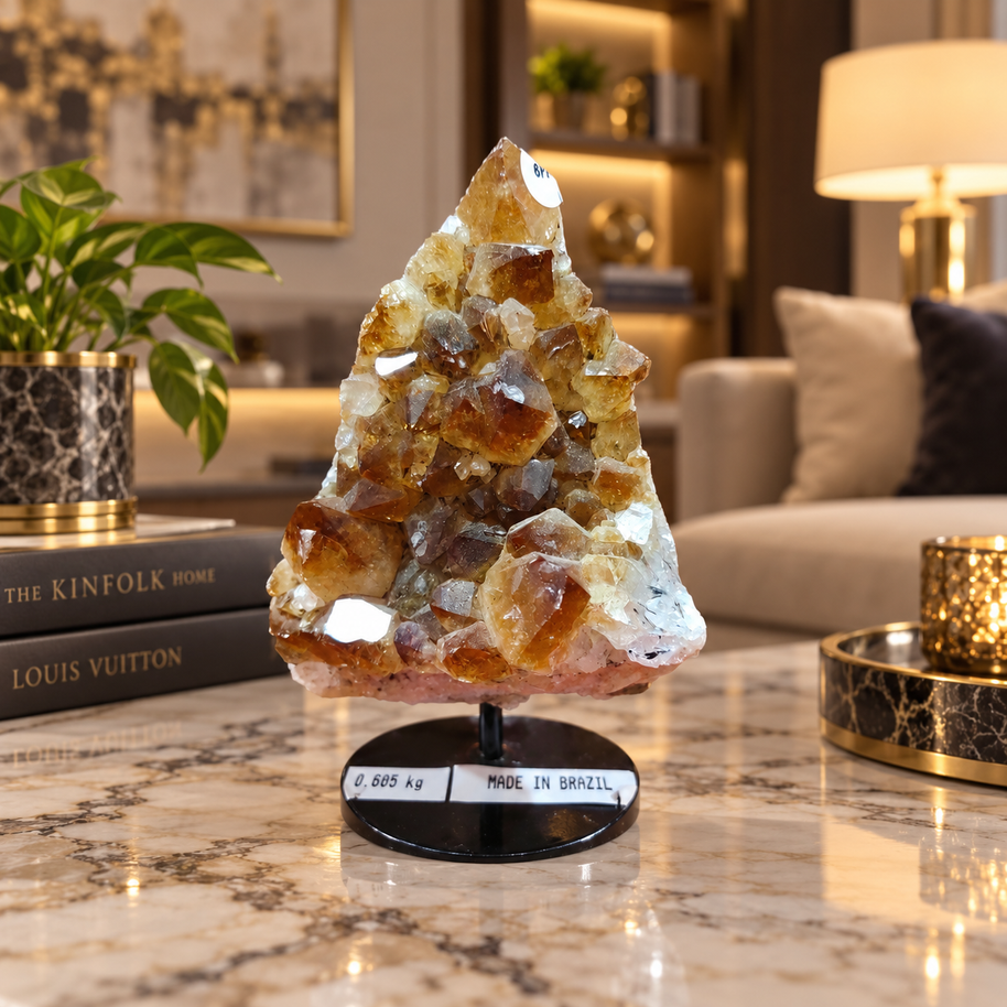 Premium Natural Citrine Crystal Décor – Symbol of Wealth, Abundance & Positivity (11×15 cm, 1.455 kg)