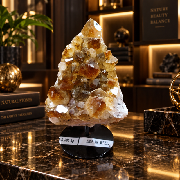 Premium Natural Citrine Crystal Décor – Symbol of Wealth, Abundance & Positivity (11×15 cm, 1.455 kg)