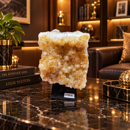 Premium Natural Citrine Crystal Décor – Symbol of Wealth, Abundance & Positivity (9×12 cm, 730 gm)