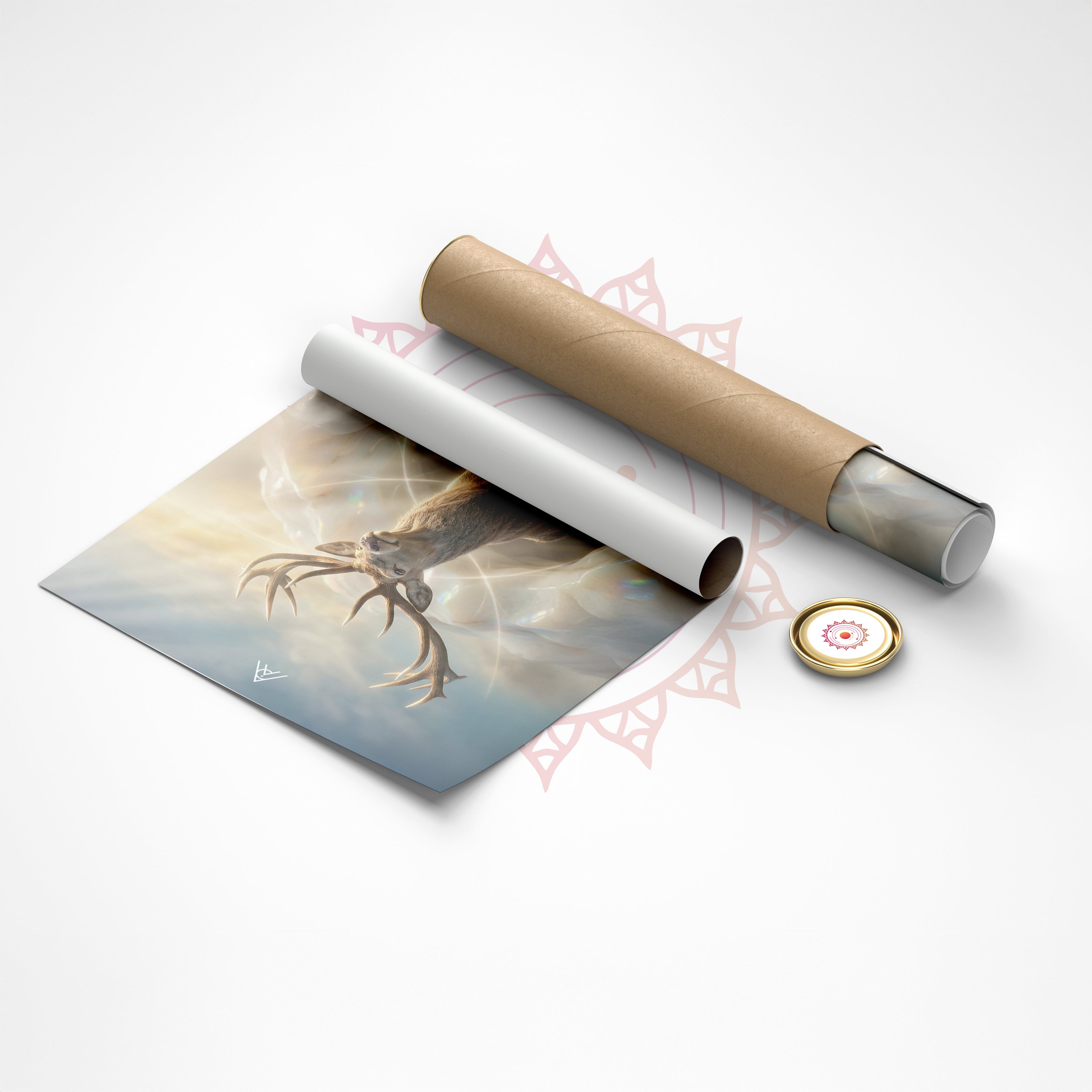 Deer with White Opal : East Direction Auspicious Painting for Home and Office