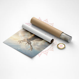 Deer with White Opal : East Direction Auspicious Painting for Home and Office