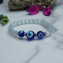 Evil eye moonstone bracelet