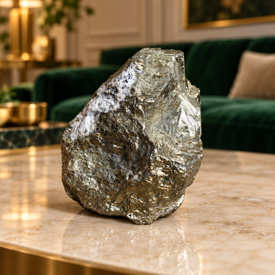 Authentic Natural Pyrite Chunk - Crystal to Attract Wealth & Good Fortune | 574 g