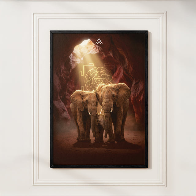 Elephant Family: South Direction Auspicious Vastu Painting