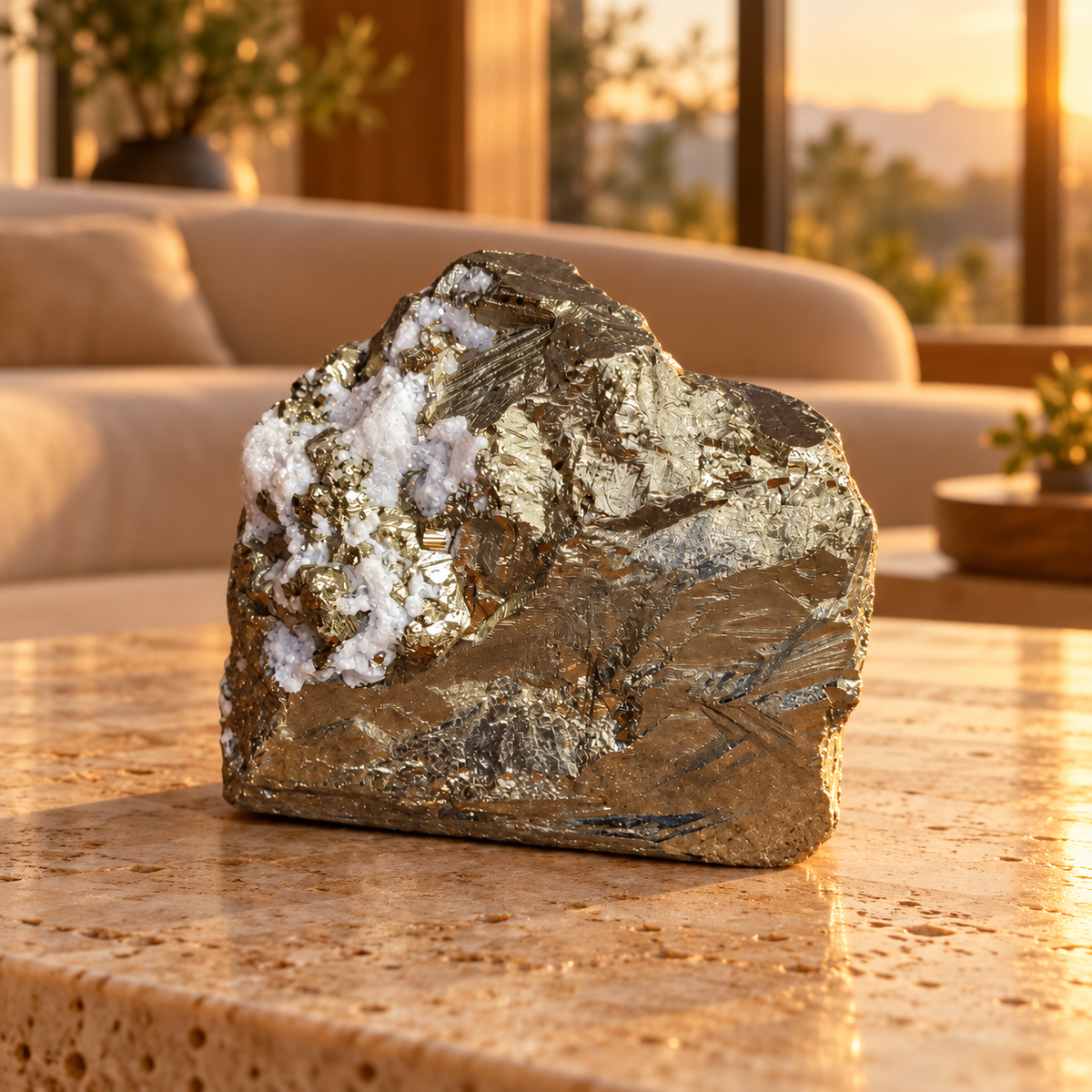 Authentic Natural Pyrite Crystal - Crystal for Prosperity, Vastu & Positive Energy | 637 g