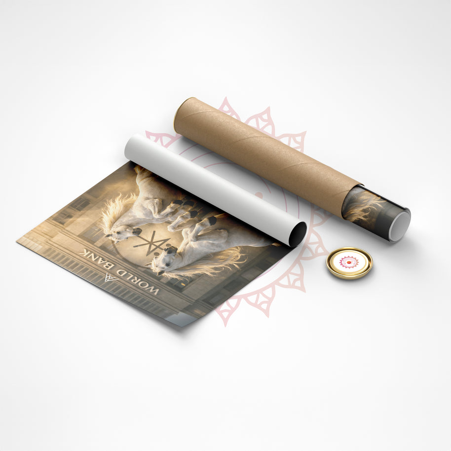 White Horse Pair: Auspicious Painting for Wealth Flow & Financial Power