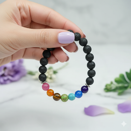 Lava Stone & 7 Chakra Bracelet
