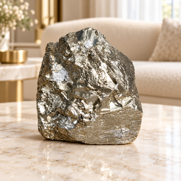 Genuine Natural Pyrite Nugget - Crystal for Wealth, Abundance & Protection | 770 g