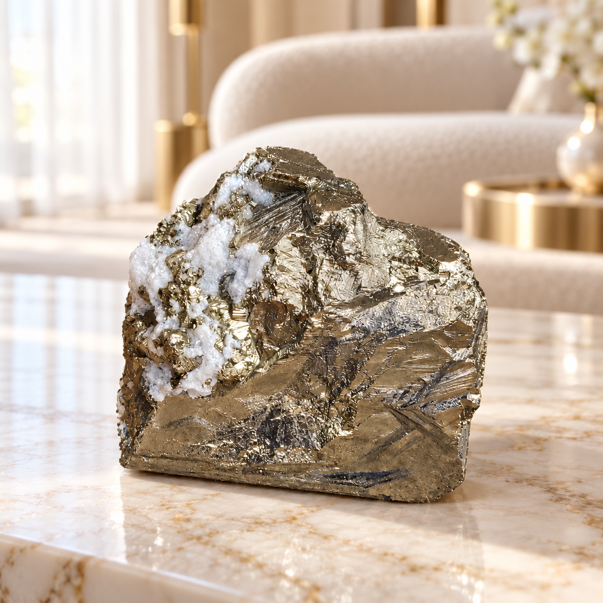 Authentic Natural Pyrite Crystal - Crystal for Prosperity, Vastu & Positive Energy | 637 g
