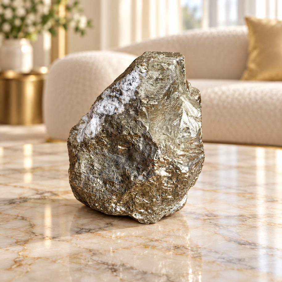 Authentic Natural Pyrite Chunk - Crystal to Attract Wealth & Good Fortune | 574 g