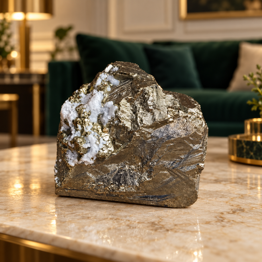 Authentic Natural Pyrite Crystal - Crystal for Prosperity, Vastu & Positive Energy | 637 g