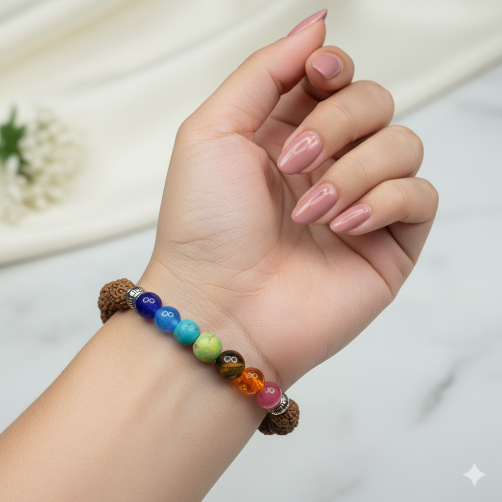 Rudraksha 7 Chakra Bracelet