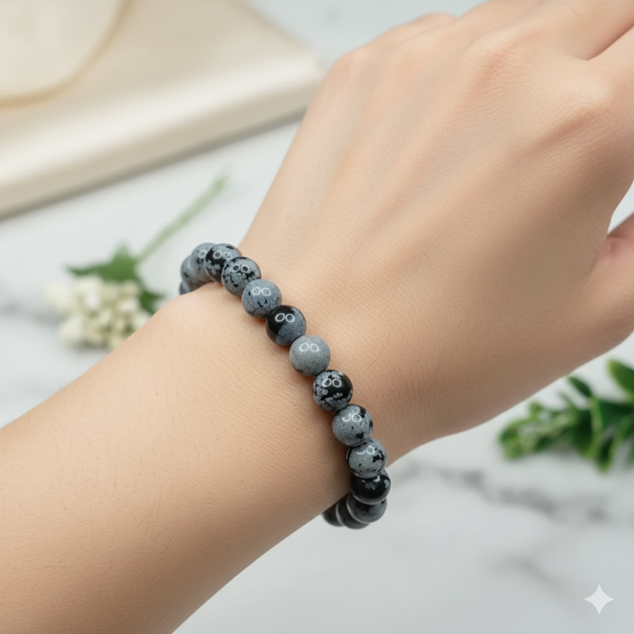 Snowflake Obsidian Bracelet
