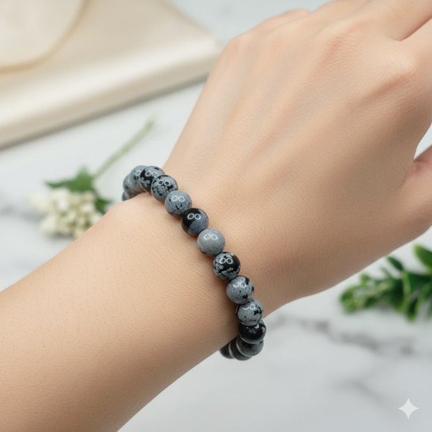 Snowflake Obsidian Bracelet