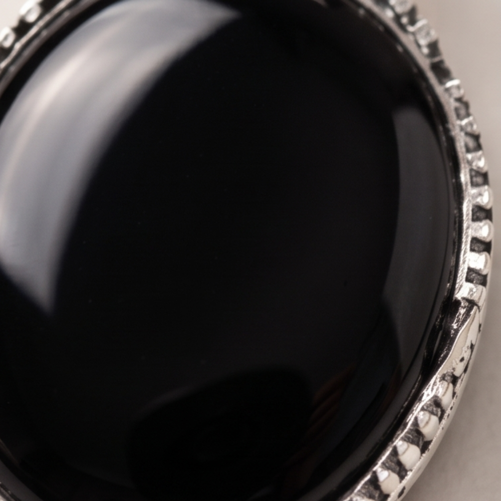 Black Sulemani Hakik Silver-Plated Pendant