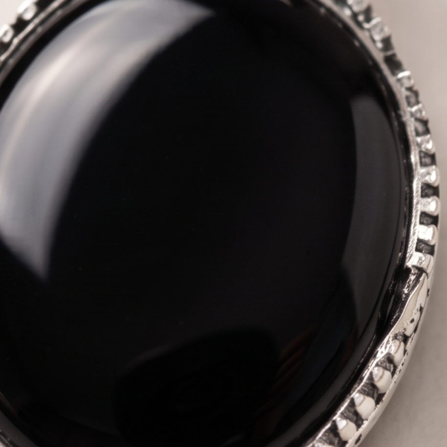 Black Sulemani Hakik Silver-Plated Pendant