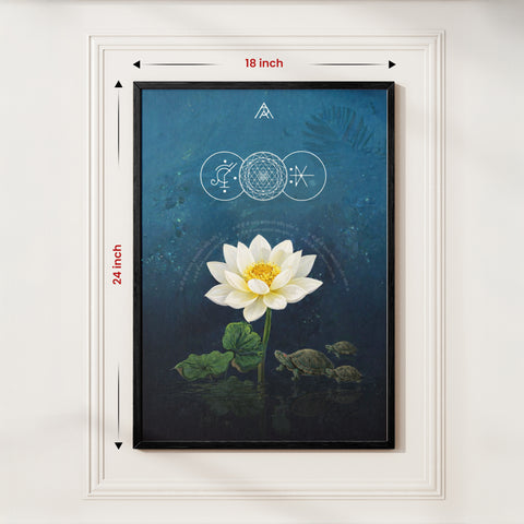 North Vastu Lotus & Tortoise Painting for Prosperity and Financial Growth