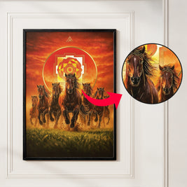7 Brown Running Horses Vastu Painting