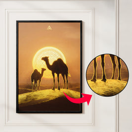 North-West Vastu Camel Pair Painting for Growth, Opportunities & Movement