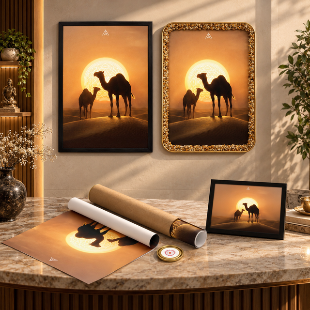 North-West Vastu Camel Pair Painting for Growth, Opportunities & Movement