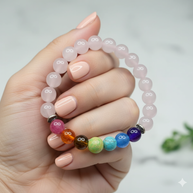 Chakras and Rose Quartz Bracelet
