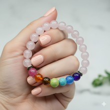 Chakras and Rose Quartz Bracelet