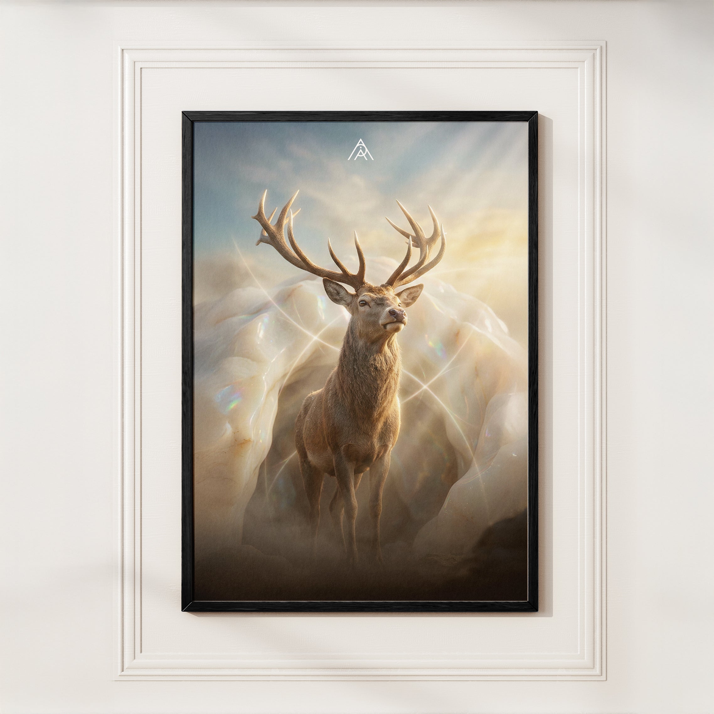 Deer with White Opal : East Direction Auspicious Painting for Home and Office