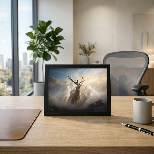 Deer with White Opal : West Direction Auspicious Painting for Home and Office