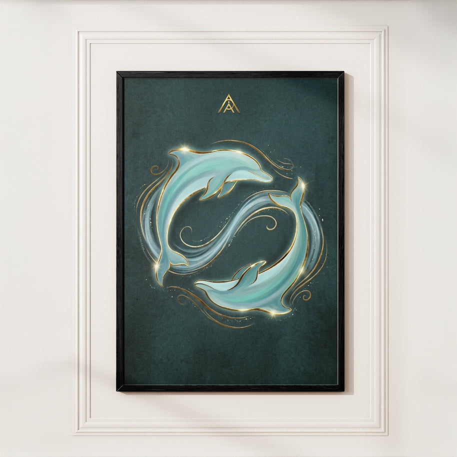 Dolphin Vastu Painting – North or NNW Wall