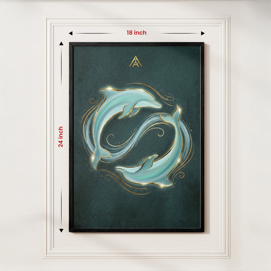 Dolphin Vastu Painting – North or NNW Wall