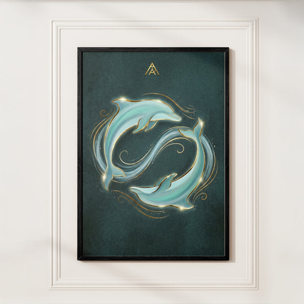 Dolphin Vastu Painting – North or NNW Wall