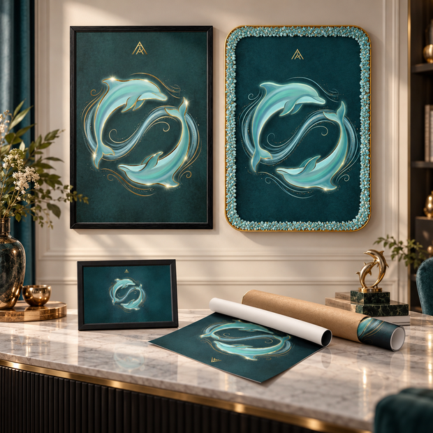 Dolphin Vastu Painting – North or NNW Wall