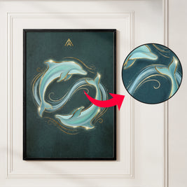 Dolphin Vastu Painting – North or NNW Wall