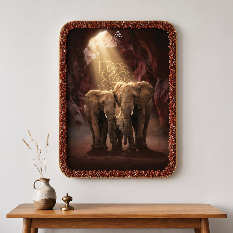 Elephant Family: South Direction Auspicious Vastu Painting