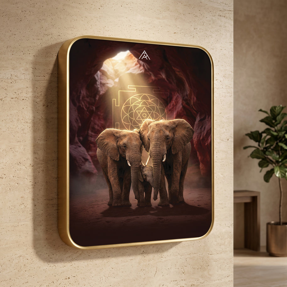 Elephant Family: South Direction Auspicious Vastu Painting
