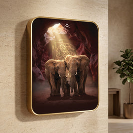 Elephant Family: South Direction Auspicious Vastu Painting