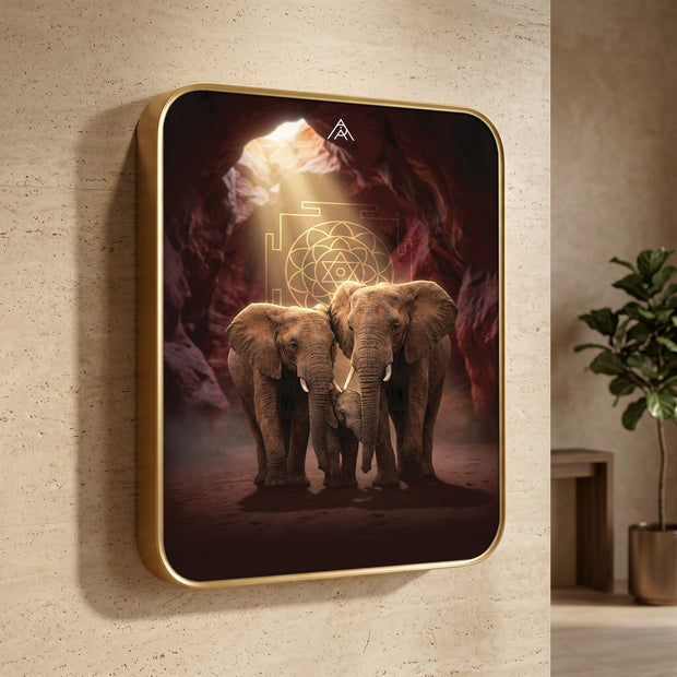 Elephant Family: South Direction Auspicious Vastu Painting
