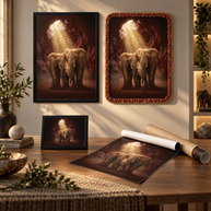 Elephant Family: South Direction Auspicious Vastu Painting