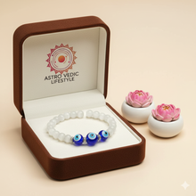 Evil eye moonstone bracelet