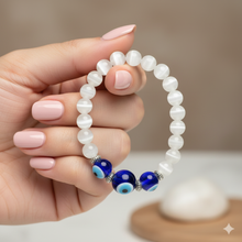 Evil eye moonstone bracelet